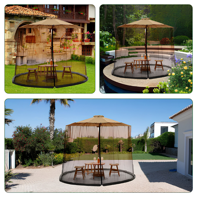 Moustiquaire parasol – protection anti-insectes avec fermeture zippée
