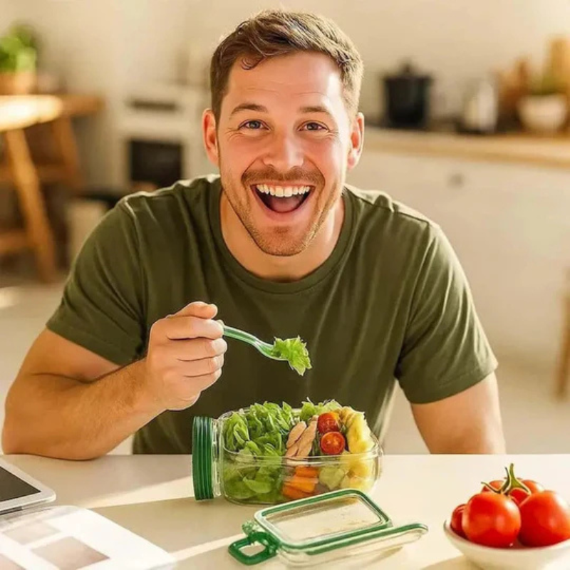 Boîte salade compartimentée – fraîcheur nomade