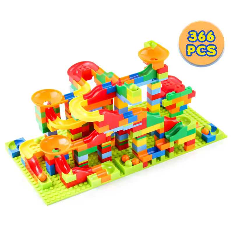 Jouet de construction avec circuit de parcours à billes modulaire
