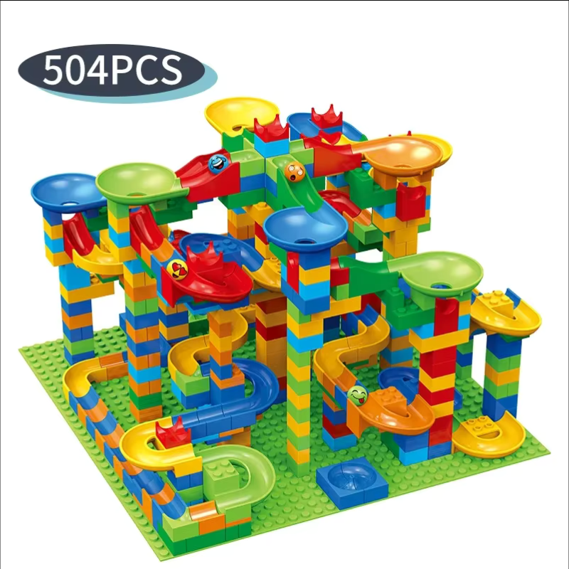 Jouet de construction avec circuit de parcours à billes modulaire