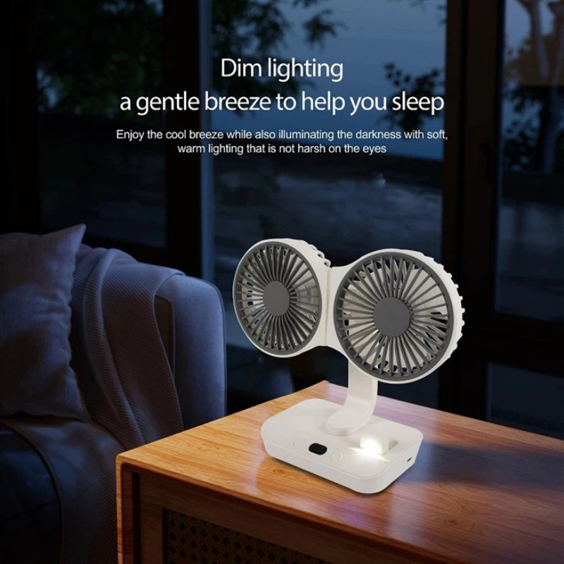 Ventilateur Double Tête Rechargeable et Réglable