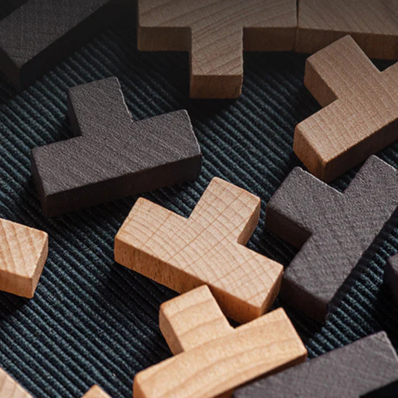 Cube puzzle 3D en bois – jeu de logique pour enfants
