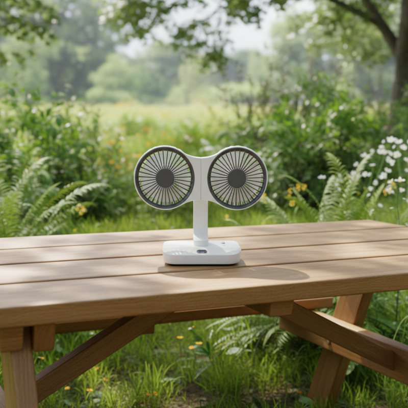 Ventilateur Double Tête Rechargeable et Réglable
