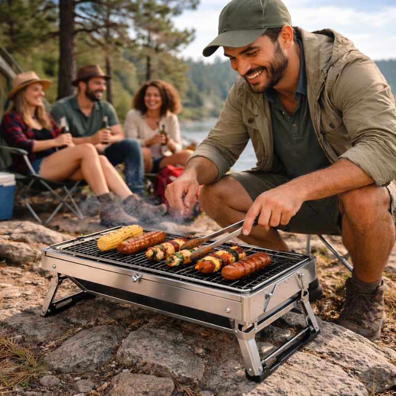 Grill pliable compact – barbecue pratique partout