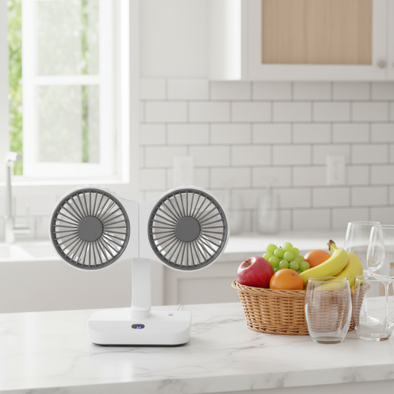 Ventilateur Double Tête Rechargeable et Réglable