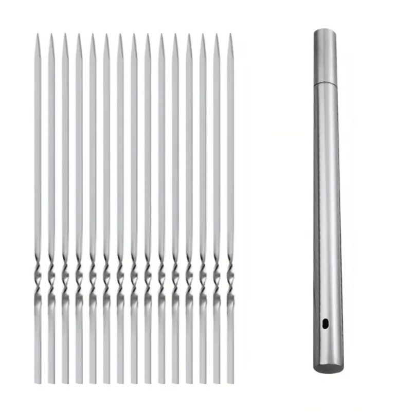 SKEWERTUBE – Ensemble de brochettes en acier inoxydable avec tube de rangement