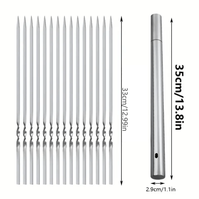 SKEWERTUBE – Ensemble de brochettes en acier inoxydable avec tube de rangement