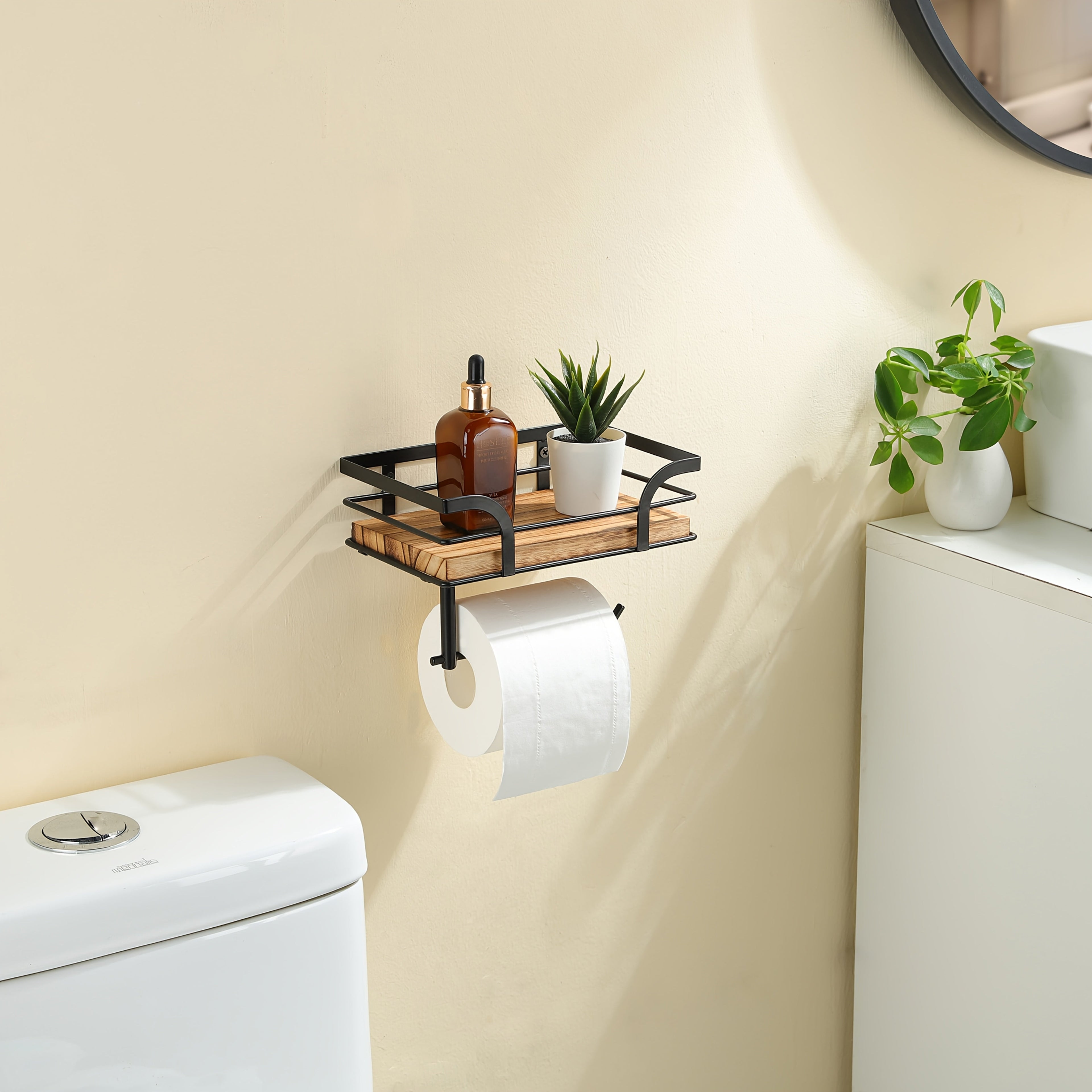 Étagère à serviettes murale en métal – rangement pour la salle de bain