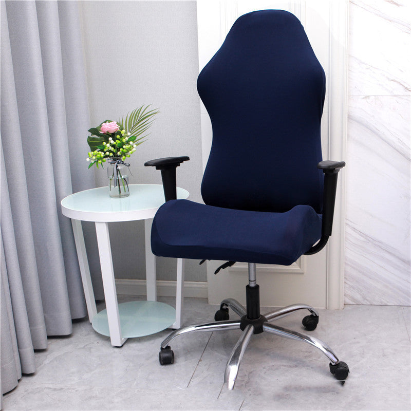 Housse de Chaise de Gaming en Tissu Élastique avec Accoudoirs et Siège Pivotant