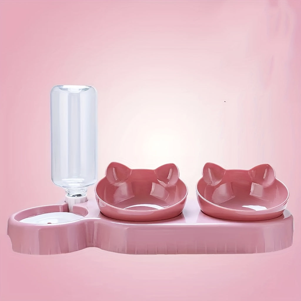 CATNIBBLE - Bols inclinés avec système d'eau gravitaire et design de cou protecteur