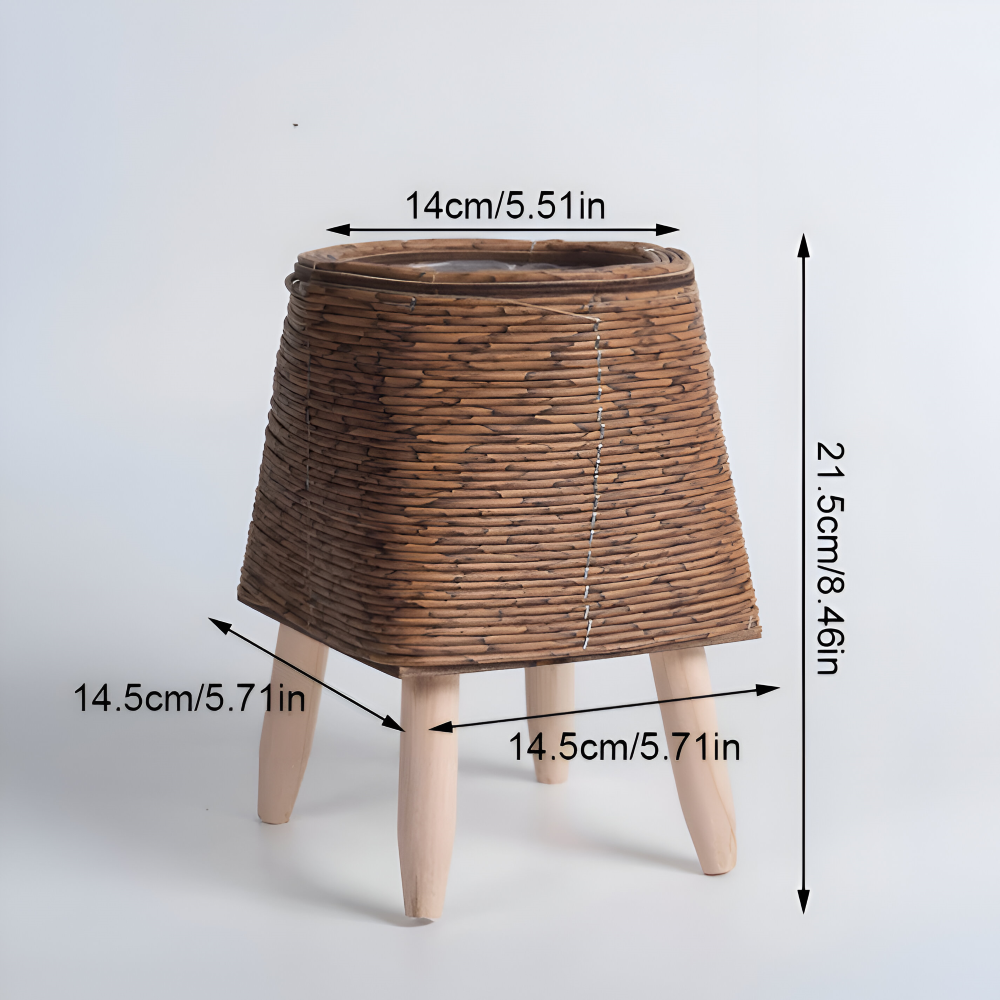 Pot en imitation rotin, panier décoratif pour fleurs