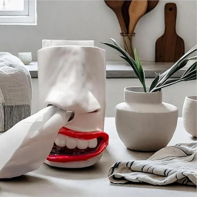 Boîte à mouchoirs | Forme de visage amusante avec distributeur de nez | Décoration artisanale & idée de cadeau