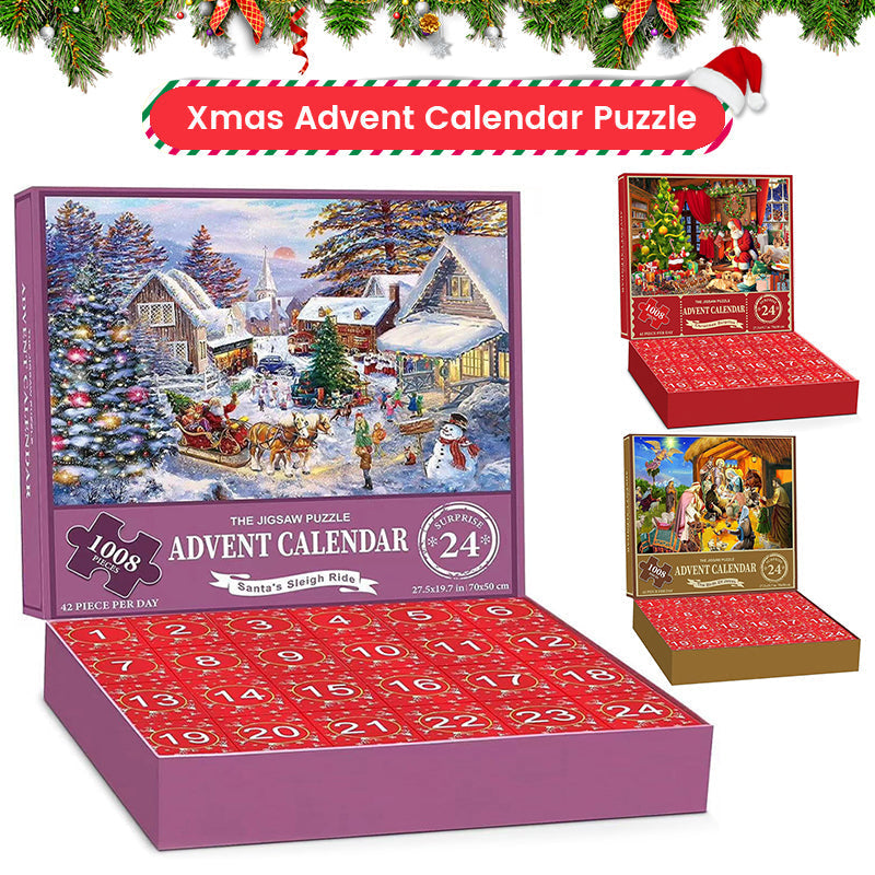 1000PCS Calendrier de l'Avent Puzzle de Noël - Cadeau de Noël