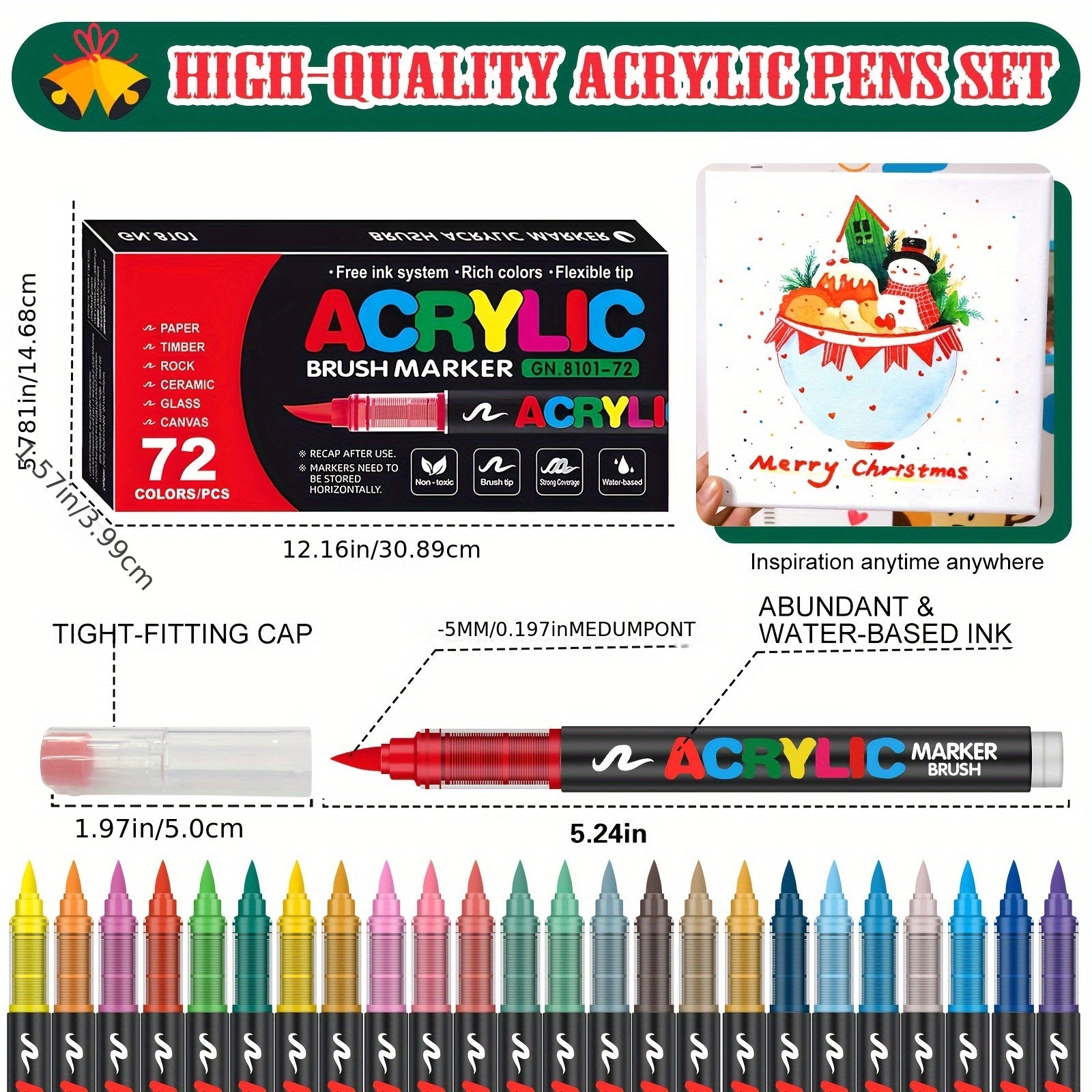 72 Marqueurs de Peinture Acrylique – Parfaits pour la Peinture Créative sur Divers Surfaces