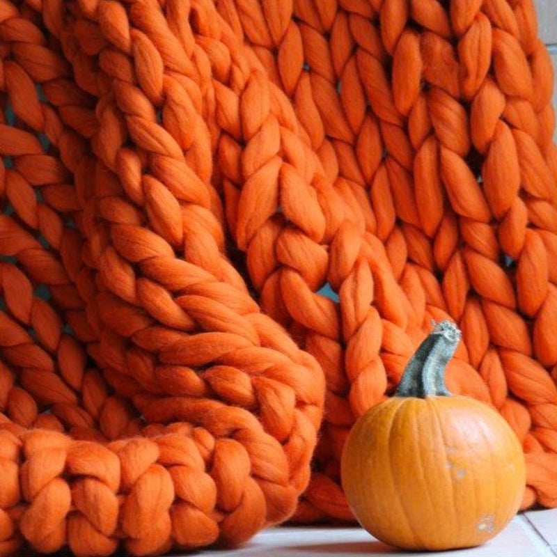 Couverture en Tricot Épais | Extra Grande & Chaude | Accessoire de Décoration | Design Fait Main