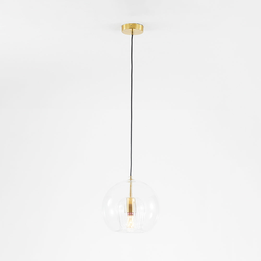 Lampe suspendue en verre élégante en forme de boule