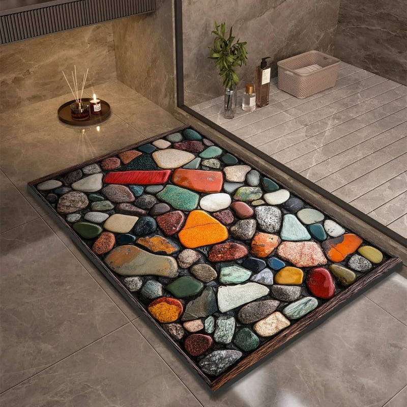 AQUAVIVE – Tapis de Bain en Terre de Diatomée Antidérapant à Séchage Rapide Confort