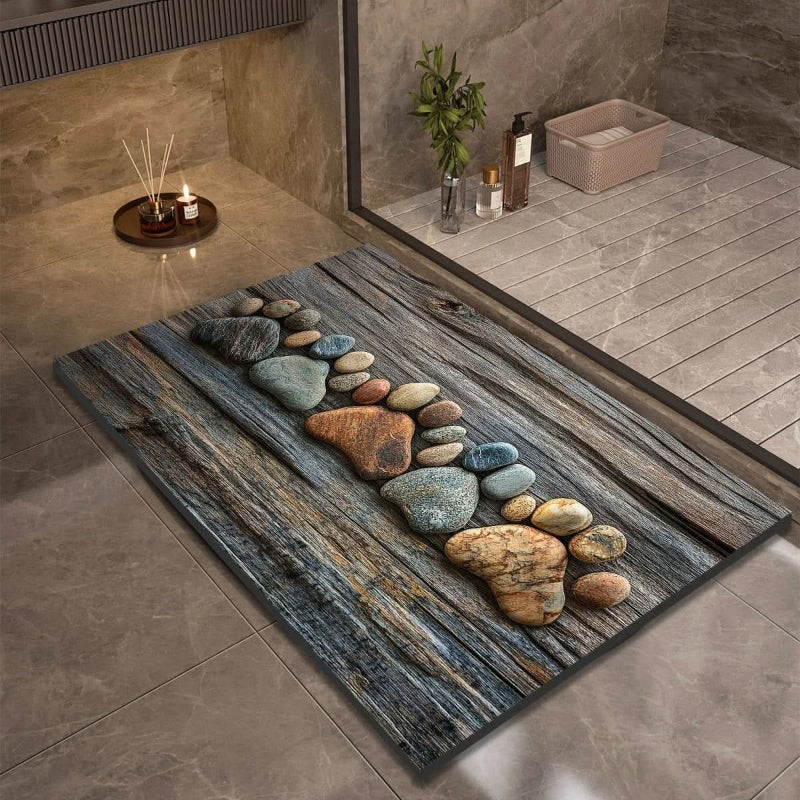 AQUAVIVE – Tapis de Bain en Terre de Diatomée Antidérapant à Séchage Rapide Confort