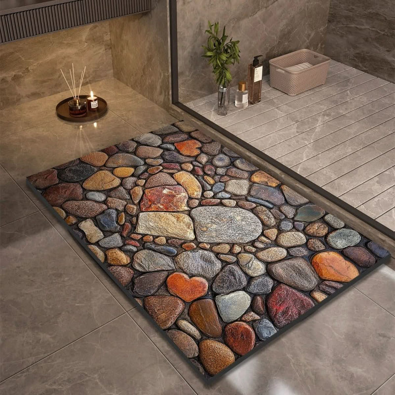 AQUAVIVE – Tapis de Bain en Terre de Diatomée Antidérapant à Séchage Rapide Confort