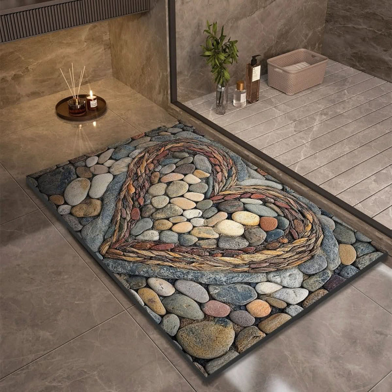 AQUAVIVE – Tapis de Bain en Terre de Diatomée Antidérapant à Séchage Rapide Confort