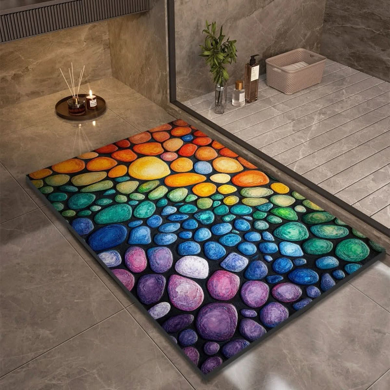 AQUAVIVE – Tapis de Bain en Terre de Diatomée Antidérapant à Séchage Rapide Confort