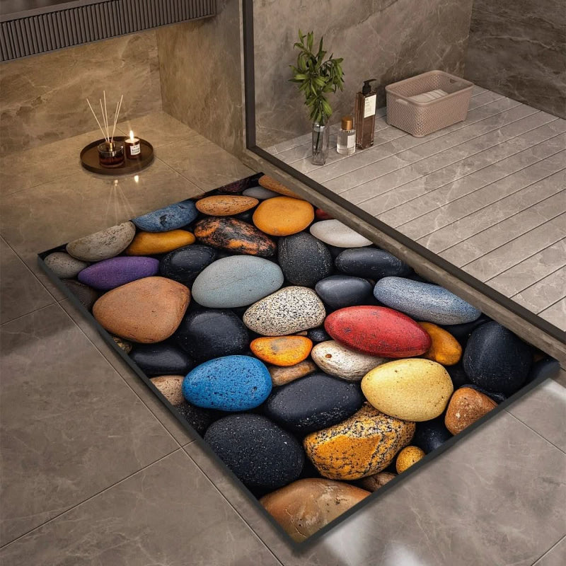 AQUAVIVE – Tapis de Bain en Terre de Diatomée Antidérapant à Séchage Rapide Confort