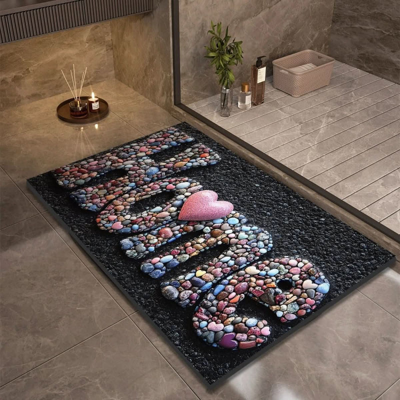 AQUAVIVE – Tapis de Bain en Terre de Diatomée Antidérapant à Séchage Rapide Confort