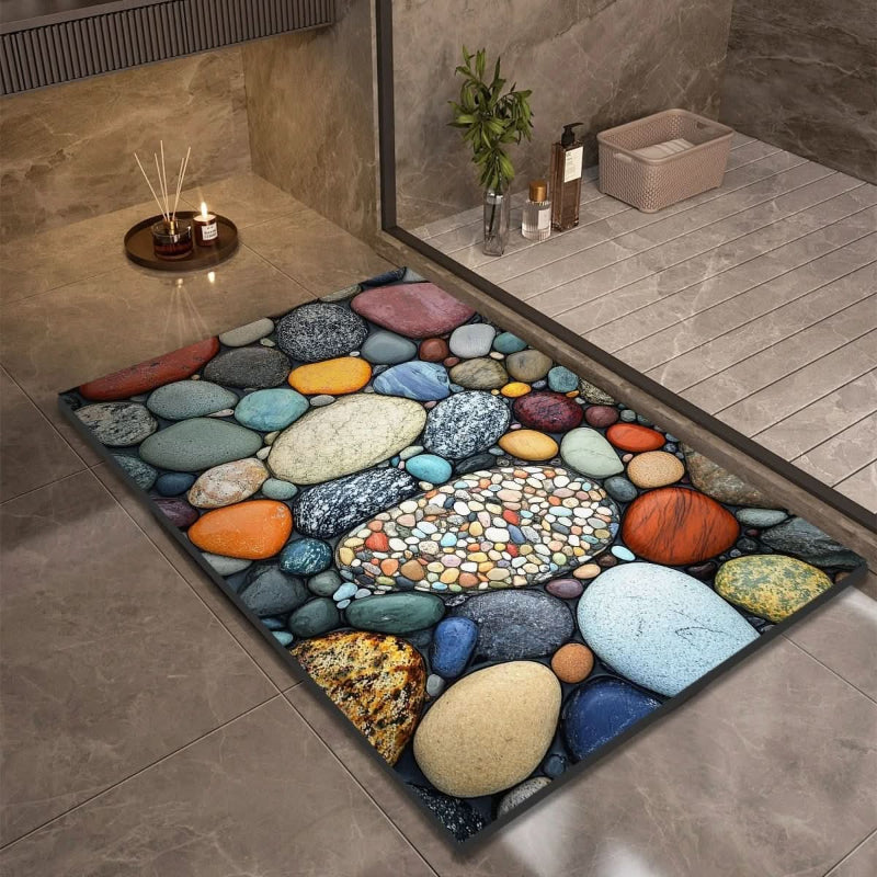AQUAVIVE – Tapis de Bain en Terre de Diatomée Antidérapant à Séchage Rapide Confort