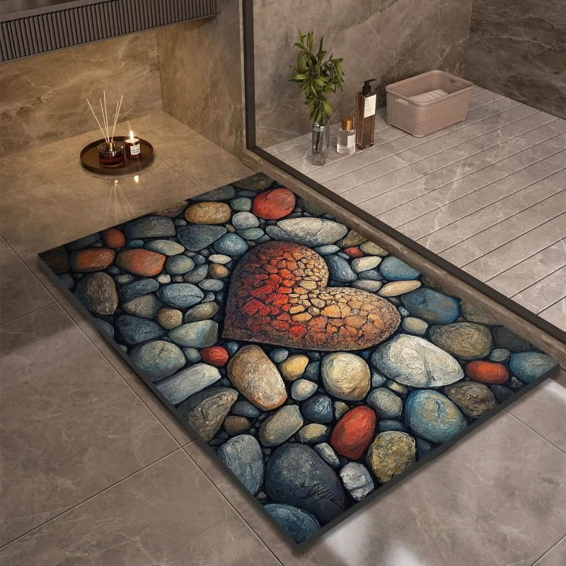 AQUAVIVE – Tapis de Bain en Terre de Diatomée Antidérapant à Séchage Rapide Confort