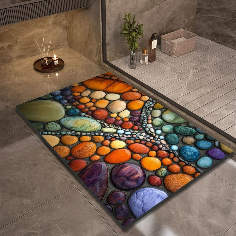 AQUAVIVE – Tapis de Bain en Terre de Diatomée Antidérapant à Séchage Rapide Confort