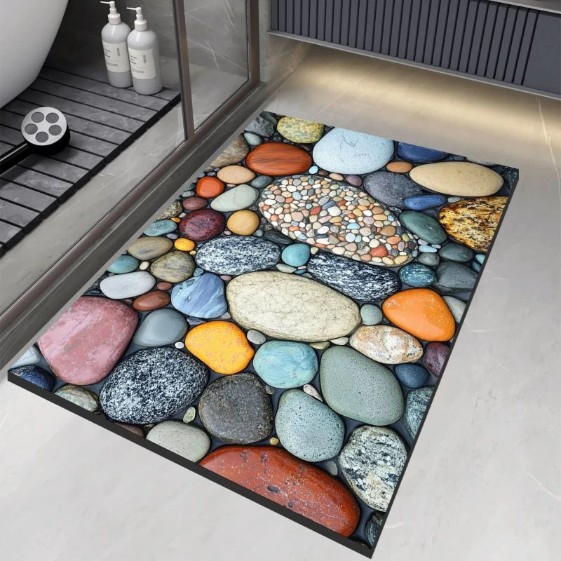 AQUAVIVE – Tapis de Bain en Terre de Diatomée Antidérapant à Séchage Rapide Confort