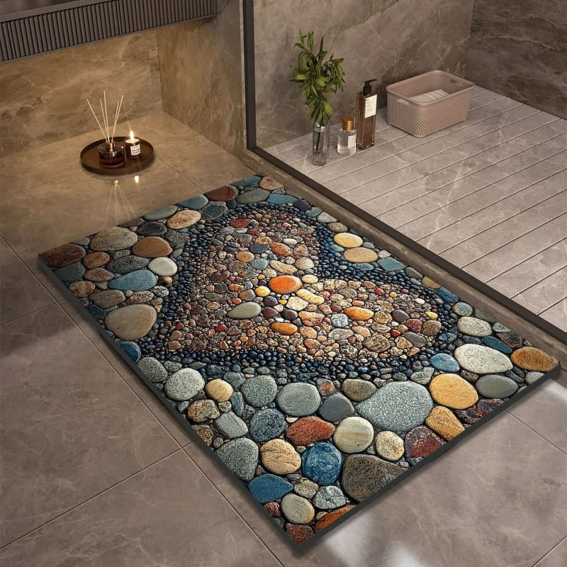 AQUAVIVE – Tapis de Bain en Terre de Diatomée Antidérapant à Séchage Rapide Confort