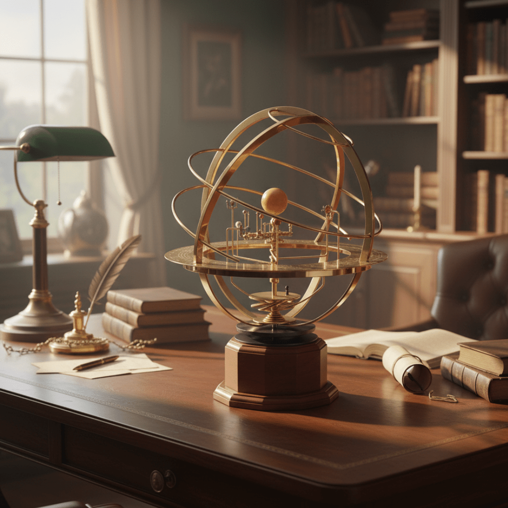 NINEORBIT – Affichage du système solaire en laiton avec 5 planètes fabriquées avec précision