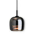 Suspension en verre noir-gris – design élégant en forme de coupe avec lumière chaude