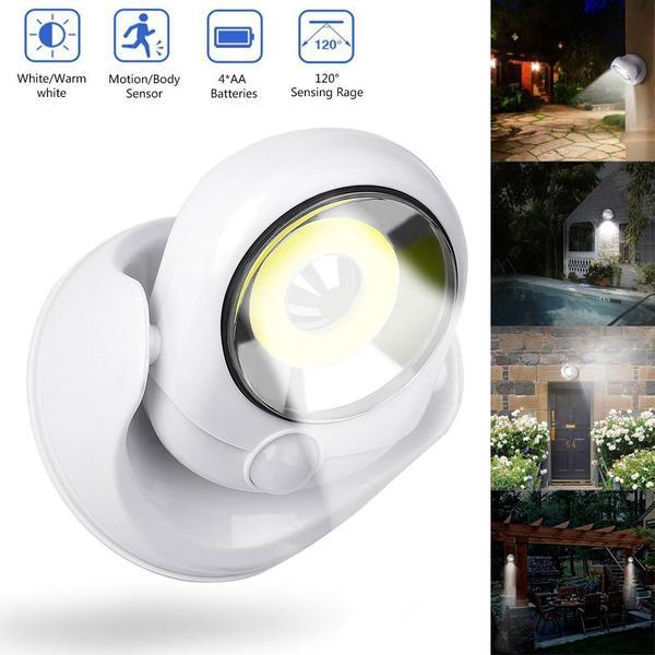 LUXWÄCHTER Lampe de Sécurité LED | Avec Détecteur de Mouvement & Minuteur | Sans Fil & Résistante aux Intempéries | 450 Lumens