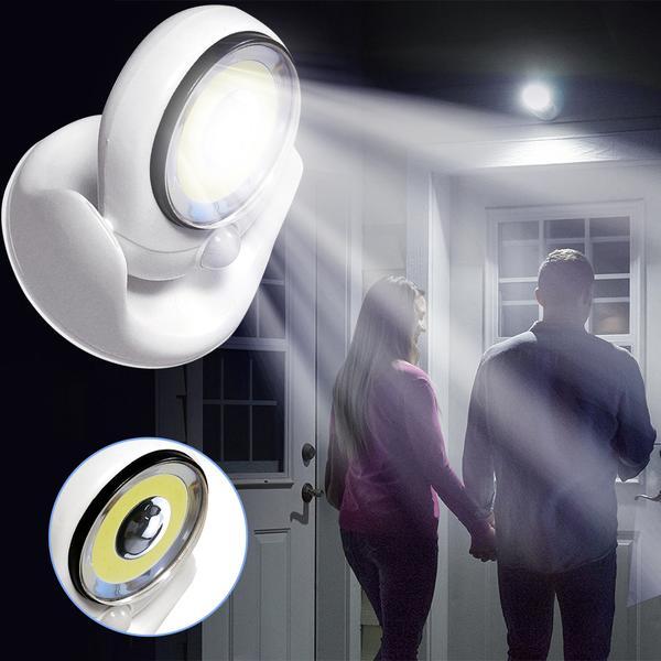 LUXWÄCHTER Lampe de Sécurité LED | Avec Détecteur de Mouvement & Minuteur | Sans Fil & Résistante aux Intempéries | 450 Lumens