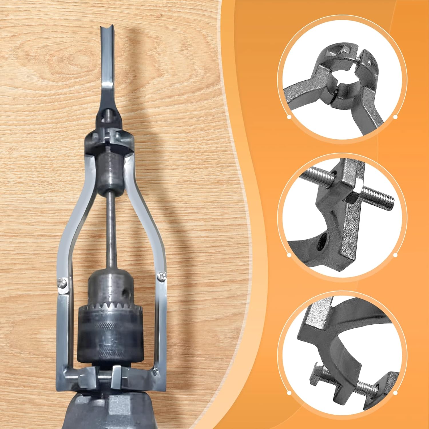 Adaptateur et set de ciseaux à bois pour des trous de tenons précis | 8 embouts de 6 à 16 mm | Compatible avec les perceuses