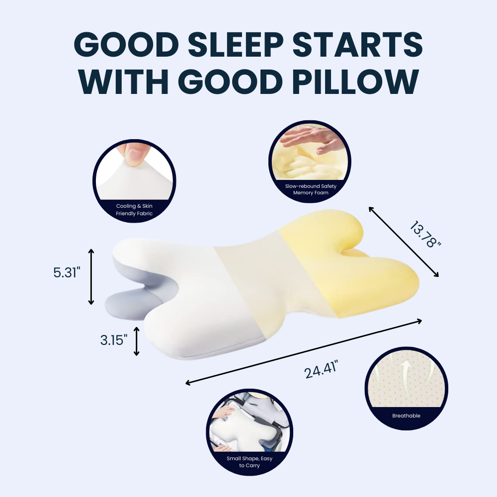 Coussin ergonomique pour le cou | Mousse à mémoire, soutien du cou & idéal pour un sommeil paisible