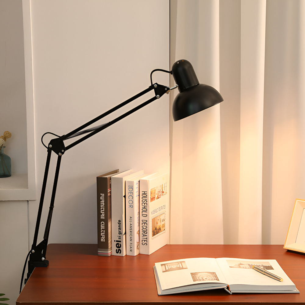 Lampe de bureau réglable avec clip – Lampe LED à bras long