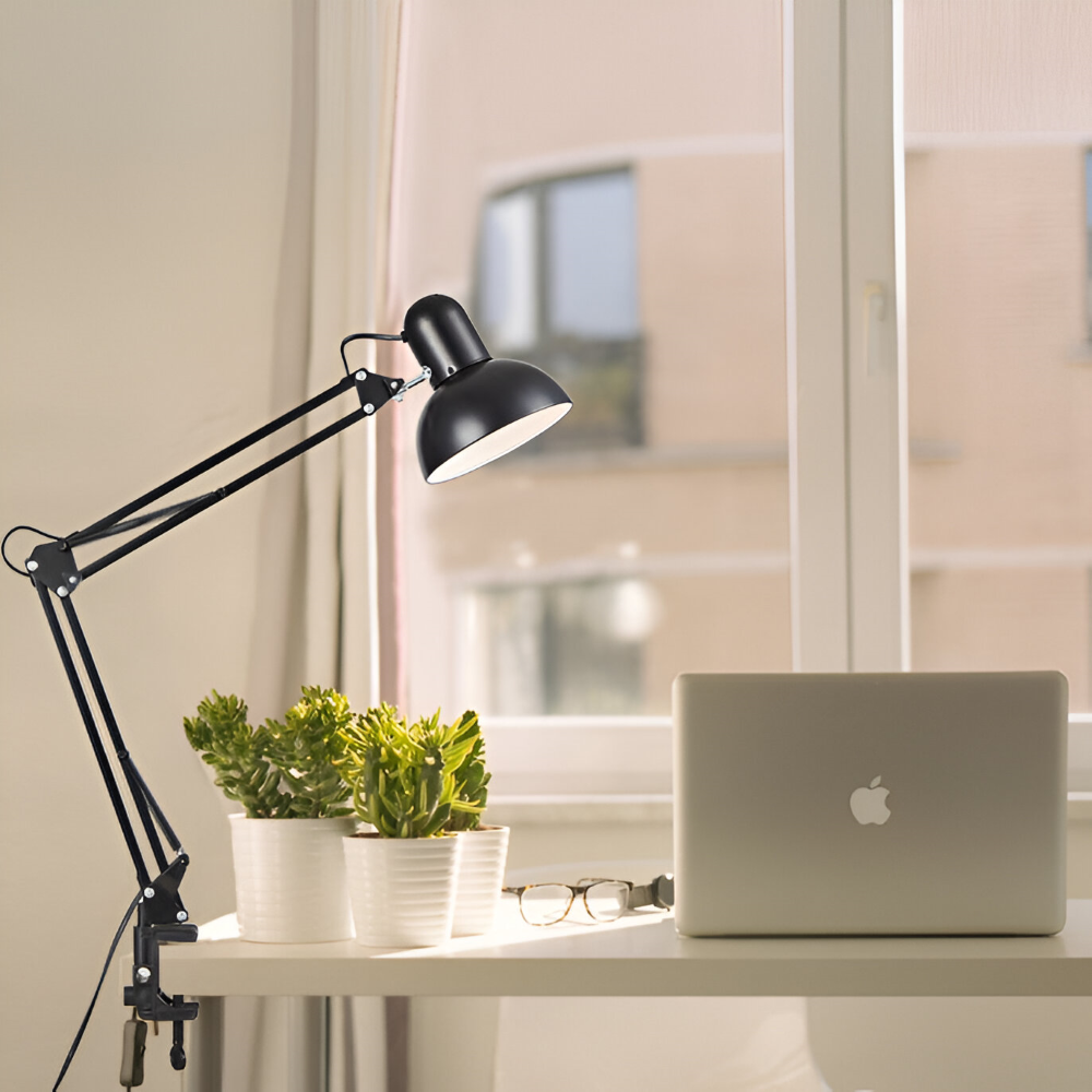 Lampe de bureau réglable avec clip – Lampe LED à bras long