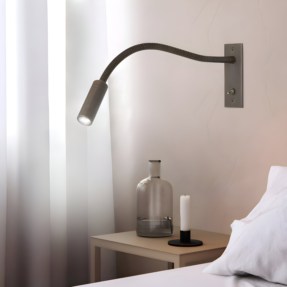 Applique Murale Ajustable avec Bras Courbé et Col Flexible