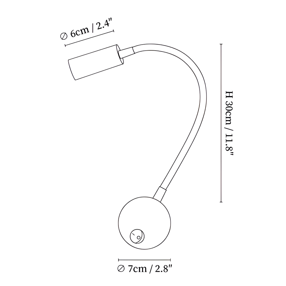 Lampe murale LED avec col de cygne – lampe de lecture réglable pour le lit