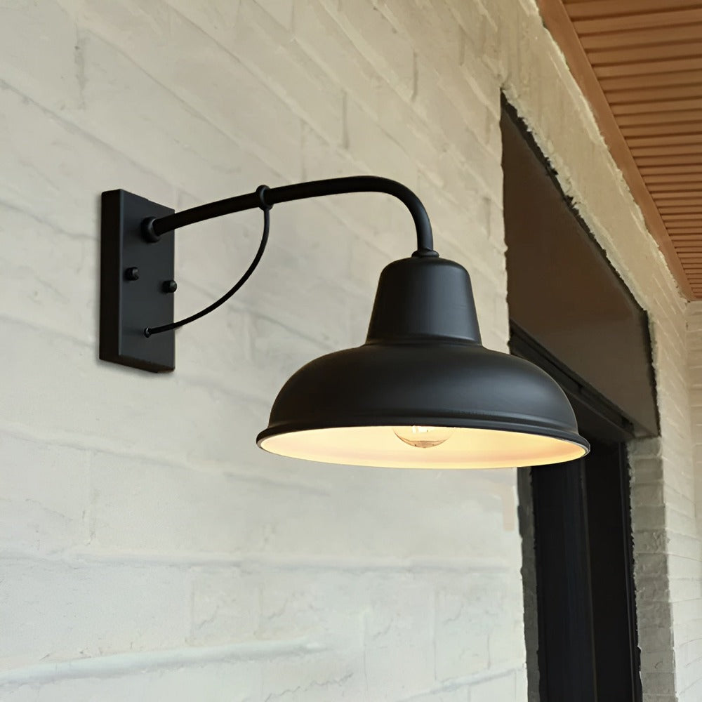 Applique vintage en fer noir – éclairage extérieur industriel