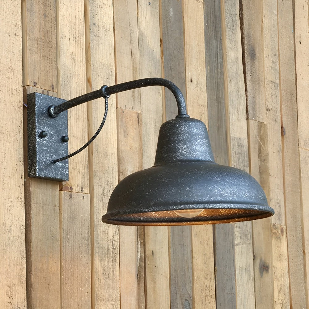 Applique vintage en fer noir – éclairage extérieur industriel
