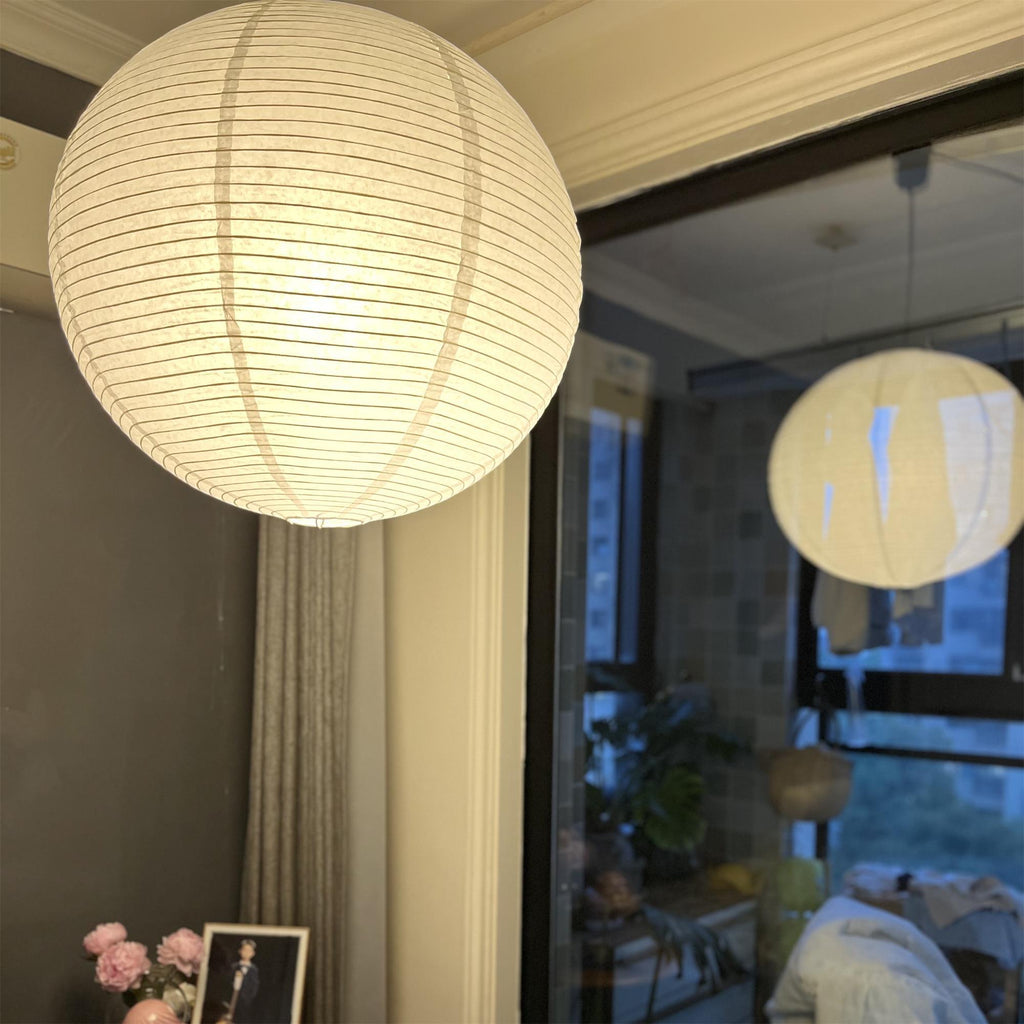 Lampe Suspendue Ronde Akari - Éclairage Suspendu Élégant avec Éclairage Ambiant