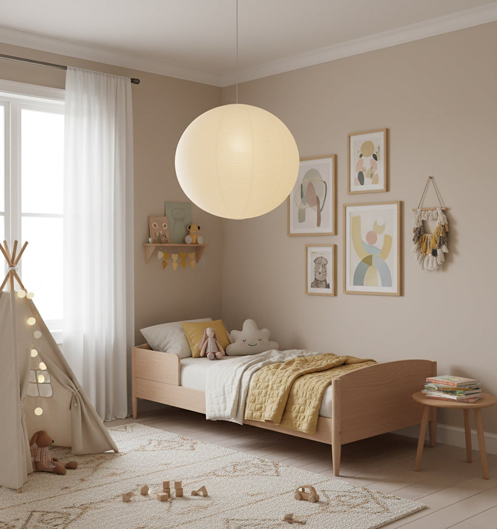Lampe Suspendue Ronde Akari - Éclairage Suspendu Élégant avec Éclairage Ambiant