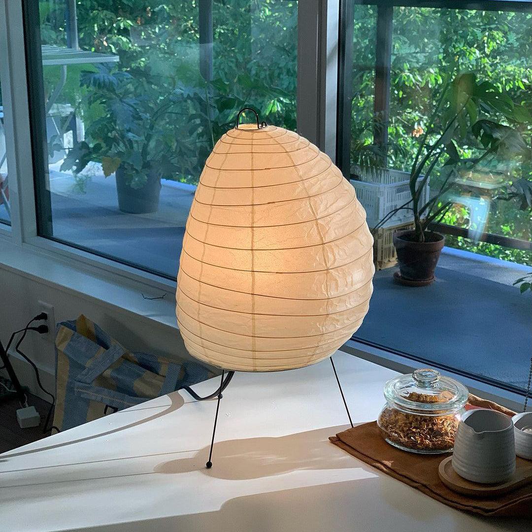 Lampe de Table Akari Washi - Lampe de Chevet Élégante avec Lumière Ambiante Douce