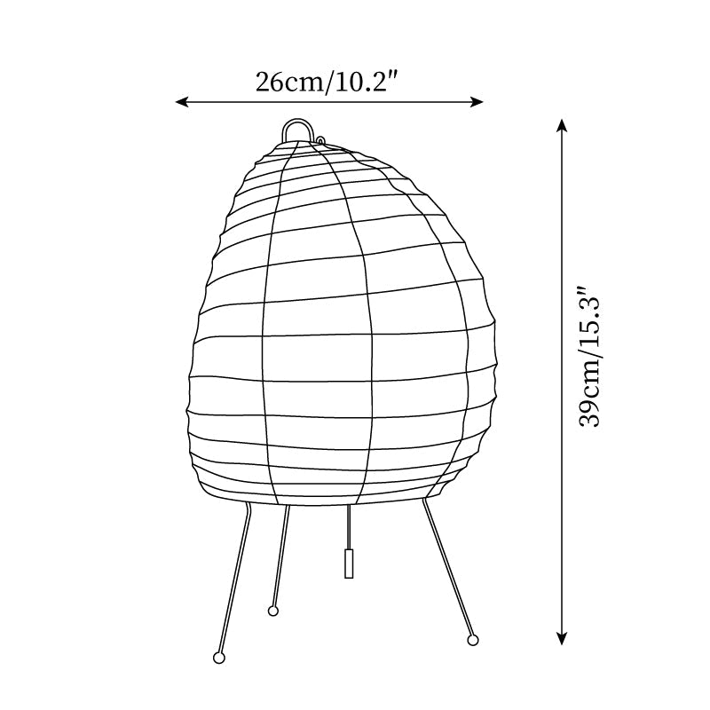 Lampe de Table Akari Washi - Lampe de Chevet Élégante avec Lumière Ambiante Douce