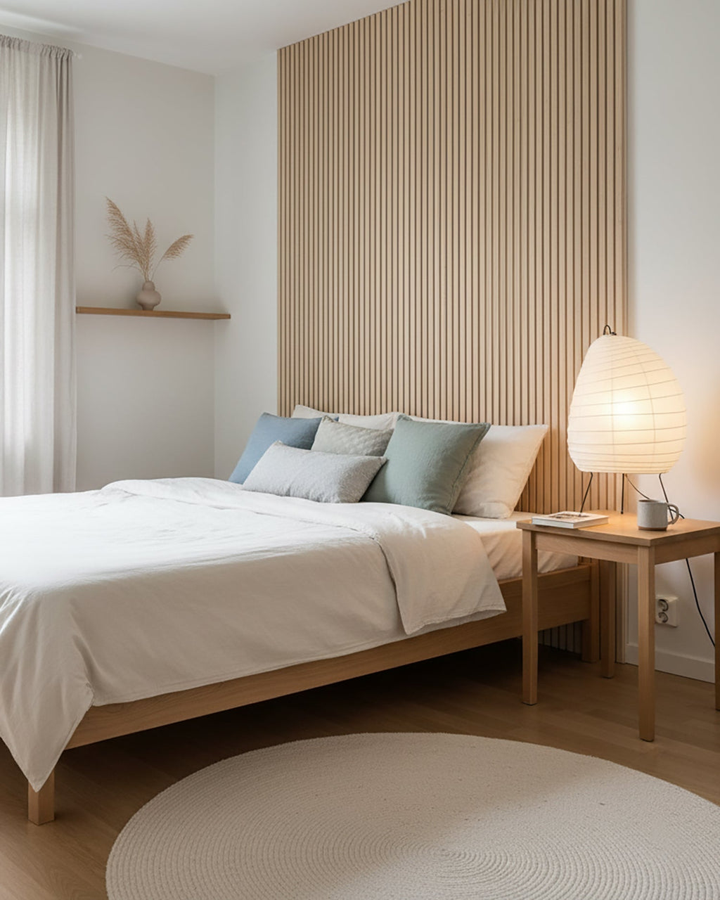 Lampe de Table Akari Washi - Lampe de Chevet Élégante avec Lumière Ambiante Douce