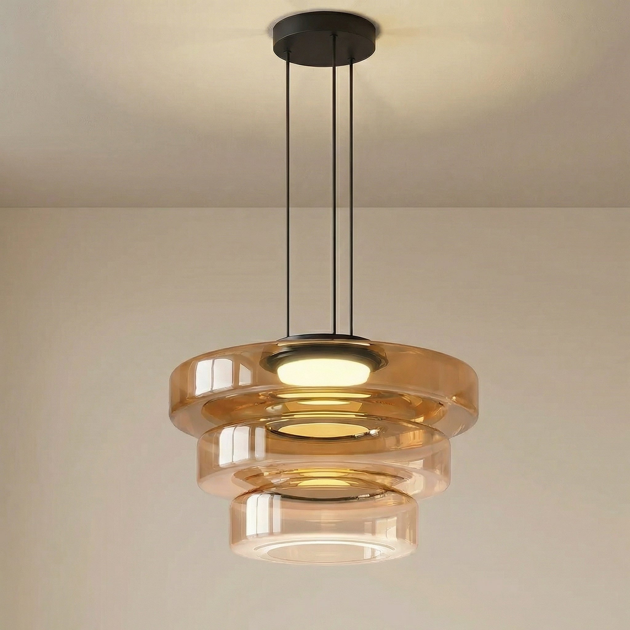 Suspension Bauhaus nordique en verre stratifié